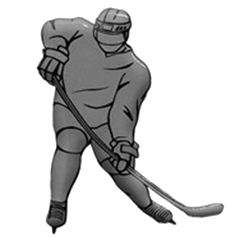 Наклейка TSP для авто Hockey Player (Type 1 SILVER)